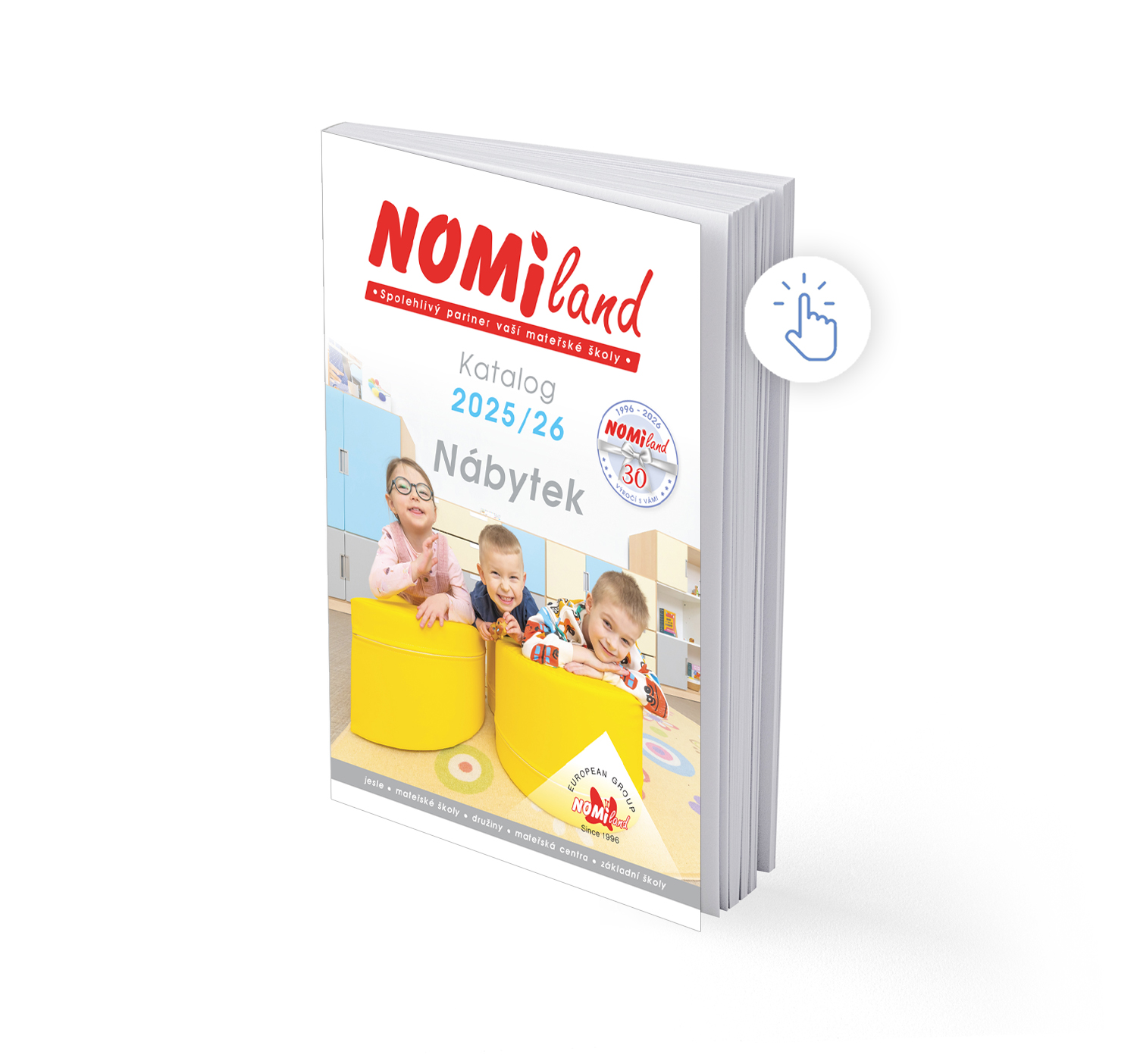 Obálka nábytkového katalogu Nomiland 2025/2026.